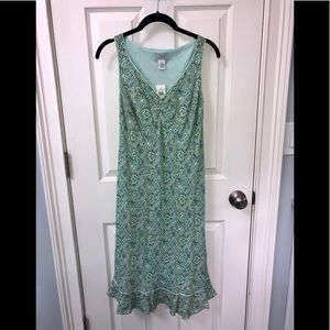 LOFT Paisley Sleeveless Dress Aqua Size 4 NWT